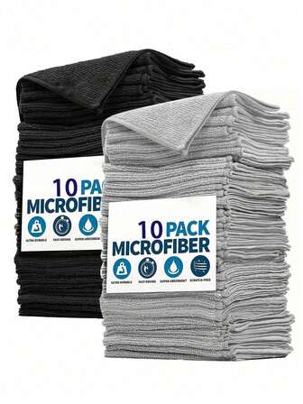 5/10/ Kitchen Towel, Ultra-Fine Fiber Light Gray Cleaning Cloth Set, Absorbent, Soft And Stain-Removing Cloth, For Cleaning Glass, Cooking Bench, Pot, Bowl, Water Tap, Lampblack Machine,Car Wipe Cleaning Cloth