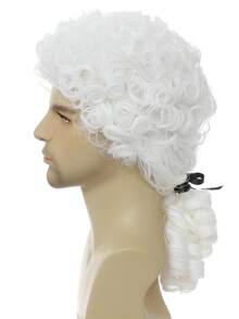 Airhostess Judge Colonial Wig For M Funny Crazy Wigs Washington Hallowe Costume Cosplay Party Wigs (Light Brown) - B1-Judge Colonial 假髮-亮白色 - 查看 3