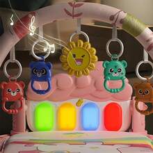 HUANG ER 一套婴儿游戏垫/健身垫，婴儿活动健身中心，促进视觉、听觉、触觉、认知感官发展和运动技能，趣味钢琴游戏垫，适合宝宝趴卧玩耍，配有5个婴儿感官玩具，音乐和灯光效果，男女宝宝皆宜，适合0-3/6/9/12个月的新生儿，新生儿必备礼物 - 彩色 - 查看 6