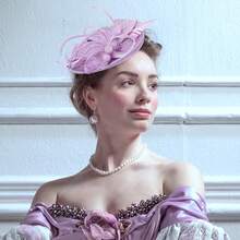 Fascinator Tea Party Hat - 2025 Derby Pillbox Hat Women (.87x5.9inch) - 杏色 - 查看 10