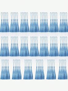 100 Pcs Light Blue Mini Tassels 13cm/5in With Loop For Bookmarks, Jewelry Making, DIY Projects By Creatrill