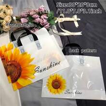 50 个加厚塑料礼品手提袋，情人节派对礼品袋，简约礼品袋，轻便，便携式花卉图案图案大容量手提包，新年，婚礼，购物袋，生日礼物袋，派对礼品袋，30 * 20 * 8 厘米/11.8 * 7.8 * 3.1 英寸，感恩节，万圣节，圣诞节 - 彩色 - 查看 17