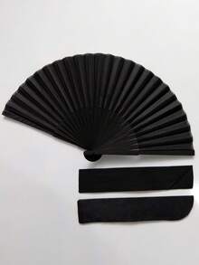 3 Pcs Black Classic Folding Hand Fan, Summer Cooling Gift, Elegant And Fashionable Black Folding Fan, Easy To Carry And Put In Bag,For Wedding, Party Favor, Performance, Dance, Home Decoration, Festival, And Gifting Purposes Birthday Gifts Graduation