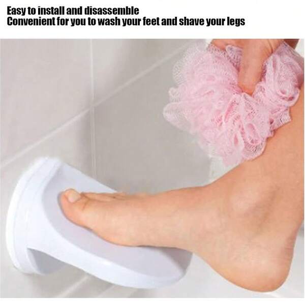 1 Elderly Bathroom Foot Pedal, Professional Shower Foot Pedal, Bathroom Auxiliary Tools, Safety Equipment, Bathroom Suction Cup, Non Bending Foot Pedal, White PP Material Back To School