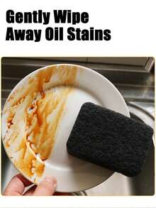 1-12 块黑色海绵、厨房不粘油洗碗刷、耐用聚氨酯洗碗海绵块，用于厨房清洁、洗碗布、锅擦魔术湿巾、厨房、浴室、家居、家居用品、家庭清洁、母亲节、厨房清洁、碗刷、锅刷、魔术擦拭、家用高、母亲节、母亲节礼物、婚礼季、毕业季、送给家人和朋友的礼物