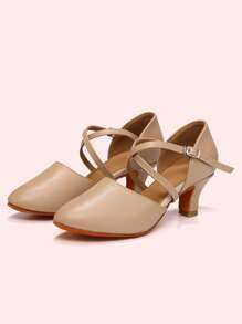 1 Pair Low-Top Women's Latin Dance Shoes, Salsa Tango Standard Practice Performance Party Closed Toe Dance Shoes