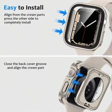 Apple Watch Case Cover, Apple Watch Screen Protector, 2 In 1 Apple Watch Case, 1pc 2 In 1 Case Compatible With Apple Watch Series 4 5 6 7 8 9 10 SE SE2 Ultra With Built-In Screen Protector, Straight Edge Hard PC Full Body Protective Cover For Apple Watch 40/41/42/44/45/46mm