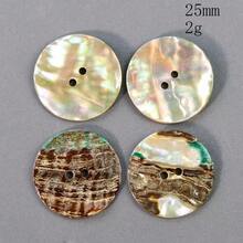 10 pezzi da 17/20/25 mm Bottoni in conchiglia di Abalone vera a 2 fori, accessori per abbigliamento, bricolage, scrapbooking, bellezza, forniture per cucito - Multicolore - Visualizzare 4