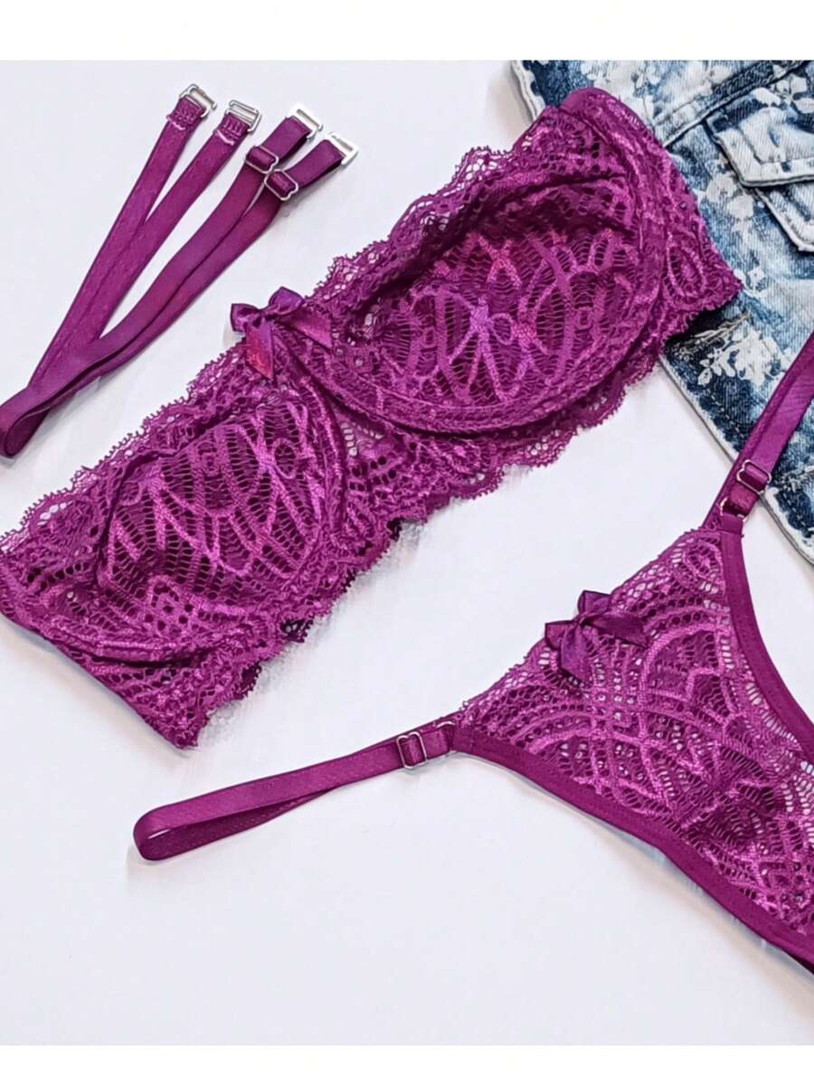 Women Sexy Lingerie Sets - Purple - View 1