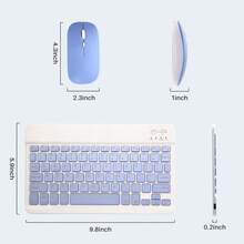 Rechargeable Bluetooth Keyboard And Ultra-Portable Wireless Mouse Combo In Four Colors – Ideal For Work, Study And Travel, Compatible With Multiple Devices - White - View 8