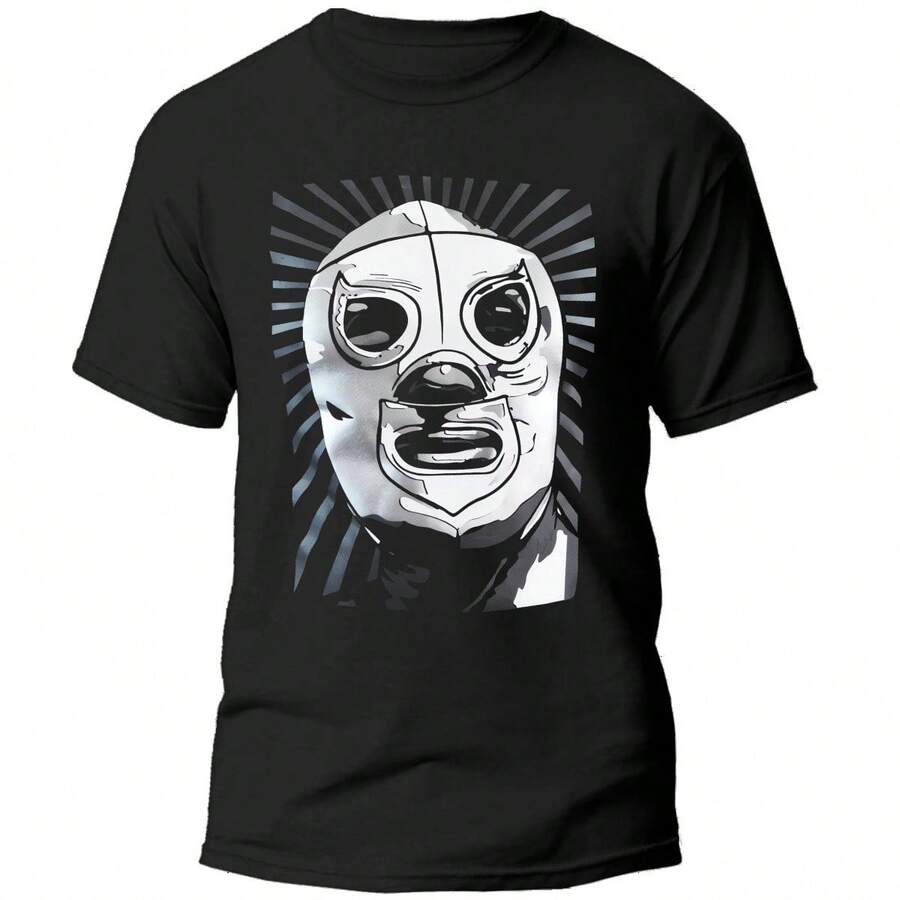 Playera Lucha Libre Mexicana – El Santo - Ídolos del Ring - Negro - Ver 1