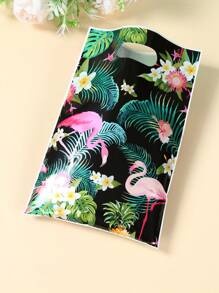 10/25/50 件夏威夷风格手提袋礼品袋，夏威夷火烈鸟图案礼品袋，夏威夷主题派对包装礼品袋，生日派对包装袋用品，家居装饰房间装饰包装袋用品，生日礼物，夏季装饰，结婚礼物婚礼回礼，适用于精品店产品包装