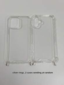 Funda de teléfono transparente minimalista y versátil con cordón verde - transparente - Ver 4