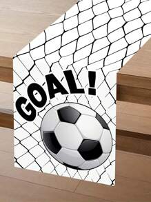 1 Stück Fußball Tischläufer, 13.78x70.87inch Polyester Schwarz & Weiß Fußball Tischläufer, Spiel Sport Thema Tischdekoration, perfekt für Baby-Duschen, Sportveranstaltungen, Geburtstagspartys, Sport Party Dekoration