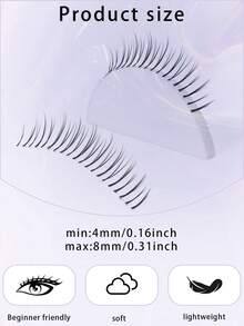 5 对自然假睫毛，轻盈，适合新娘、约会、旅行，4-8 毫米 - 自然纖長款 - 查看 11