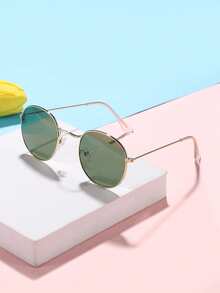 1 PC Teen 14-16Y Metal Round Frame Fashion Gold Eyeglasses For Holiday Outing, Costume Matching - Multicolor - View 14