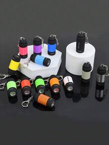 3pcs Mini Keychain LED Flashlight Portable Light Rechargeable Multifunction Outdoor Torch With Bag Clip For Hiking Camping Fishing Running Emergency Lighting, Camping Accessories