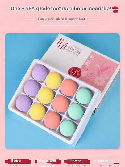 1 Box Of 12 Pieces Of Foot Bath Balls, Floral Bath Salt Balls, Christmas Holiday Gifts For Men And Women, Random Packaging