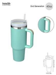 1个40盎司可重复使用真空保温水瓶，带提手、防漏盖和吸管，可长时间保温/保冷。 - 40盎司 - 查看 30