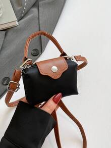 1 Custom Outdoor Bag, Can Be Printed With Personalized Name Or Holiday Greetings. Customize Your Own Bag. 1 Custom Outdoor Bag, Pu Magnet Closure Fashion Niche Design Contrast Color Mini Handbag, Adjustable Shoulder Strap Shoulder Messenger Bag Suitable For Teenagers To Travel, Shopping, Party, Date And Daily Use, Is A Perfect Gift For Teenagers - Contrast Color Tote Bag - View 10