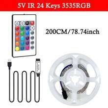 Striscia luminosa a LED RGB per retroilluminazione TV da 100 a 1000 cm, alimentata tramite USB, con telecomando a 24 tasti - Cambia colore, dimmerabile e retroilluminata, adatta per camera da letto, TV, cucina, bar, sala giochi, decorazione per feste
