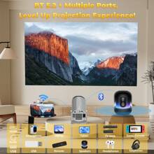 GAWFOLK Proyector XBJ 4K UHD con Android 11 - WiFi 6 de doble banda, 290 lúmenes ANSI, chip Allwinner H713, Bluetooth 5.0, 1280*720P - Proyector portátil para exteriores, esencial para reuniones familiares, noches de cine y presentaciones de oficina