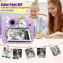 Instant Camera With Rechargeable Battery, Large Capacity 1200mAh, 1080P High-Definition Video, Dual Cameras (Front And Rear), Compact And Portable Design, Suitable For Travel, Family Photos And Outdoor Activities - Green/Pink/Purple, Portable Camera - XX-multicolor - View 10