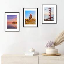 1/3件/套 4x6”、“5x7”、“8x8”、“8x10”、“11x14”、“12x16” PVC桌面相框，带衬垫，6种尺寸，适用于家居装饰、婚礼、派对、婴儿派对、周年纪念、照片墙，黑色，可横向或纵向壁挂（不含相纸）