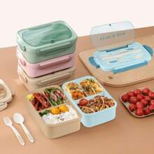 1pc 1200ml Adult Bento Box With Cutlery And Leak Proof Lid, 3-Layer Lunch Box, School Supplies, Back To School (Cutlery, Lunch Box, And Storage Bag Can Be Purchased)