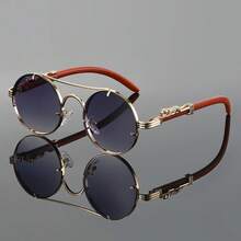 1 Pair Retro Leopard Head Decorative Fashion Glasses, Classic Unisex Metal Round Frame Eyeglasses - Multicolor - View 16