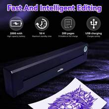 PeriPage P90 Thermal Tattoo Stencil Printer, Wireless Tattoo Machine With 5pcs Free Transfer Paper - Ideal For Tattoo Artists & Enthusiasts - Compatible With Smartphone & PC - máy in + 45 tờ giấy - Xem 3