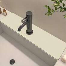 1pc Solid Color Sink Faucet Suction Cup Mat, Drain Mat, For Kitchen, Bathroom Sink, Countertop, Drain Mat, Silicone Washbasin, Trimmable And Quick-Drying Mat - Multicolor - View 6