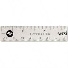 Regla de oficina de acero inoxidable con base de corcho antideslizante, 15.2 cm (10414) - 15 centímetros (6 pulgadas) - Ver 3