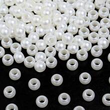 5-300顆 ABS 仿珍珠乳白色大孔珠，手工DIY串珠/項鍊/手鍊/婚紗裝飾/服飾裝飾材料，珠寶製作配件 5/10/20/30/40/50/100/200/300顆 - 米色 - 查看 7