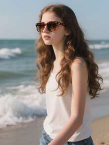 3pcs/6pcs Big Frame Fashionable Fashion Glasses For Teenagers, And Versatile - Multicolor - View 5