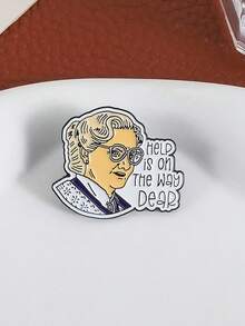 1pc Female Lawyer Letter Design Brooch, Niche Style Metal Badge, TV Series Peripheral Backpack For School Halloween - Multicolor - View 2