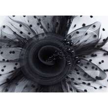 Tea Party Hat For Women, Kentucky Derby Wedding Cocktail Party Flower Mesh Feather Headwear (1-A-Black) - 1金幣 - 查看 6