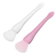 2 Pcs Silicone Face Mask Brushes, Face Mask Applicator Brushes, Soft Silicone Brushes - White Pink - View 1