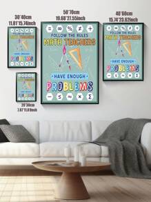 1pc Math Wall Art Prints Mathematical Elements Canvas Wall Art Geometric Math Posters For Classroom Inspiration Saying Math Art Poster For Middle School Classroom Study Room Decor Unframed