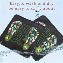 1PC Black Shiatsu Foot Massager Pad - Foldable Foot Pain Relief Mat, Acupressure Massage For Office, Standing Desk Mat, Portable Foot Relaxation Insulation, Galentines, Puppy, Carnival - Black - View 7