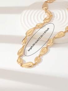 1 Pieza Collar con diseño de gota de agua estilo americano europeo, collares gruesos minimalistas para mujer, joyas adecuadas para uso diario, citas, fiestas