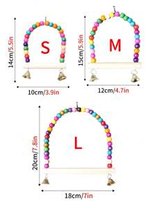 1 pièce/2 pièces Jouet à bascule coloré avec cloche pour cage d'oiseau de compagnie, nid. Jouets à suspendre de hamac aux couleurs assorties pour divertir les animaux de compagnie