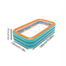 1 piscina inflable de 3 pisos y extra grande, parque acuático portátil plegable para verano, reforzada y gruesa, espaciosa, adecuada para interiores/exteriores, patio, perfecta para entretenimiento y fiestas de verano en el patio trasero, ocio al aire libre, opción ideal para fiestas de piscina de verano, entretenimiento de verano | Diseño plegable | Esencial para reuniones familiares, opción de regalo para familiares y amigos, (sin bomba) - Multicolor - Ver 8