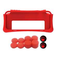 适用于Switch OLED的套装：1个硅胶保护套 + 10个摇杆帽，流线型弧形设计，内部升级减震肋条，显著的防震防摔保护 - 彩色 - 查看 11