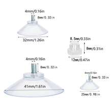 12个玻璃吸盘25/32/41毫米小吸盘透明PVC窗户吸盘不带钩重型吸盘带M4螺丝适用于浴室墙窗汽车遮阳牌照 - 透明白 - 查看 8