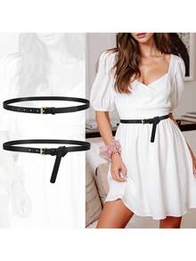 3件套女士紧身腰带牛仔裤连衣裙女士细腰带