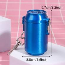 1pc Portable Metal Can Shaped Ashtray With Flip Lid And Keychain, Suitable For Outdoor, Home, Car Use, Ashtray Gift - Multicolor - View 12