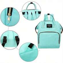 Changing Bag Diaper Bag Backpack Multifunctional Nappy Changing Bag Durable - Rose Red - View 2