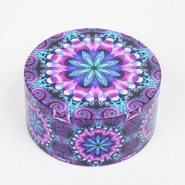 AREWTEC Metal Tobacco Grinder, 2"/50mm Colorful Spring Patterns Four-Layers Metal Spice Grinder, Made Of Sturdy Zinc Alloy, Portable And Easier To Use(1 PC)