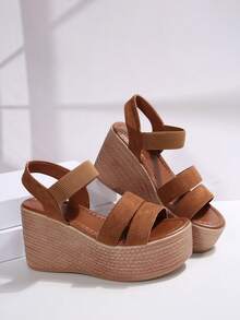 2025 Spring/Summer New Women Platform Wedge Sandals, Waterproof Woven Design High Heel Beach/Holiday Dress Sandal Slippers